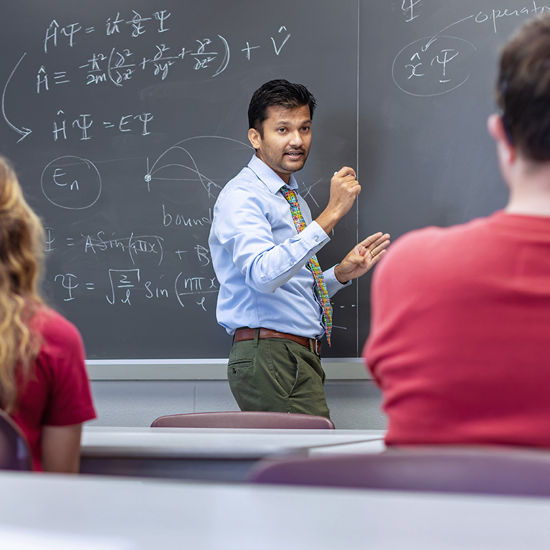 chemistry teacher during a lecture