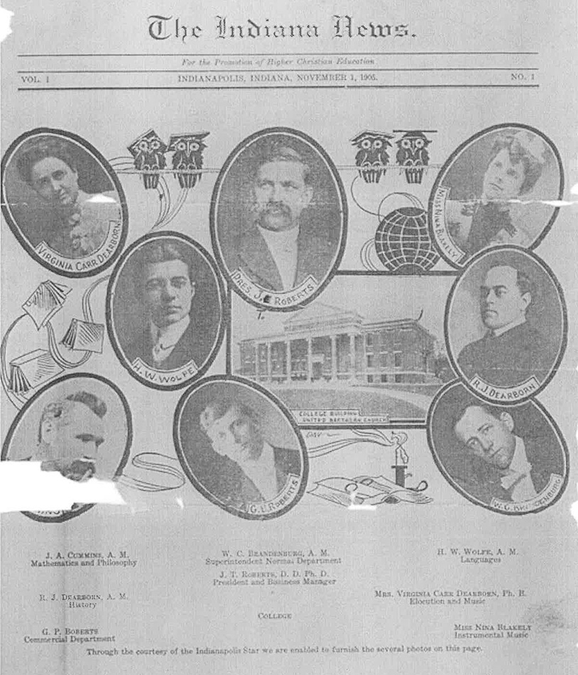 front page of the first issue of The Indiana News