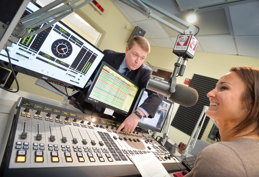 radio DJ on the sound board