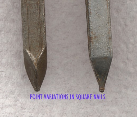 Were used nails when square History of