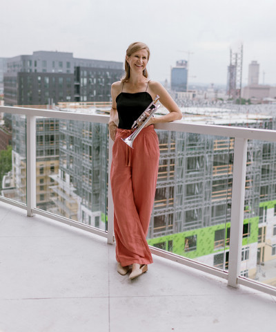 ashley hall-tighe with a trumpet