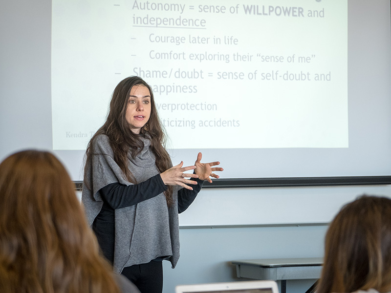 A professor keeps students engaged during class