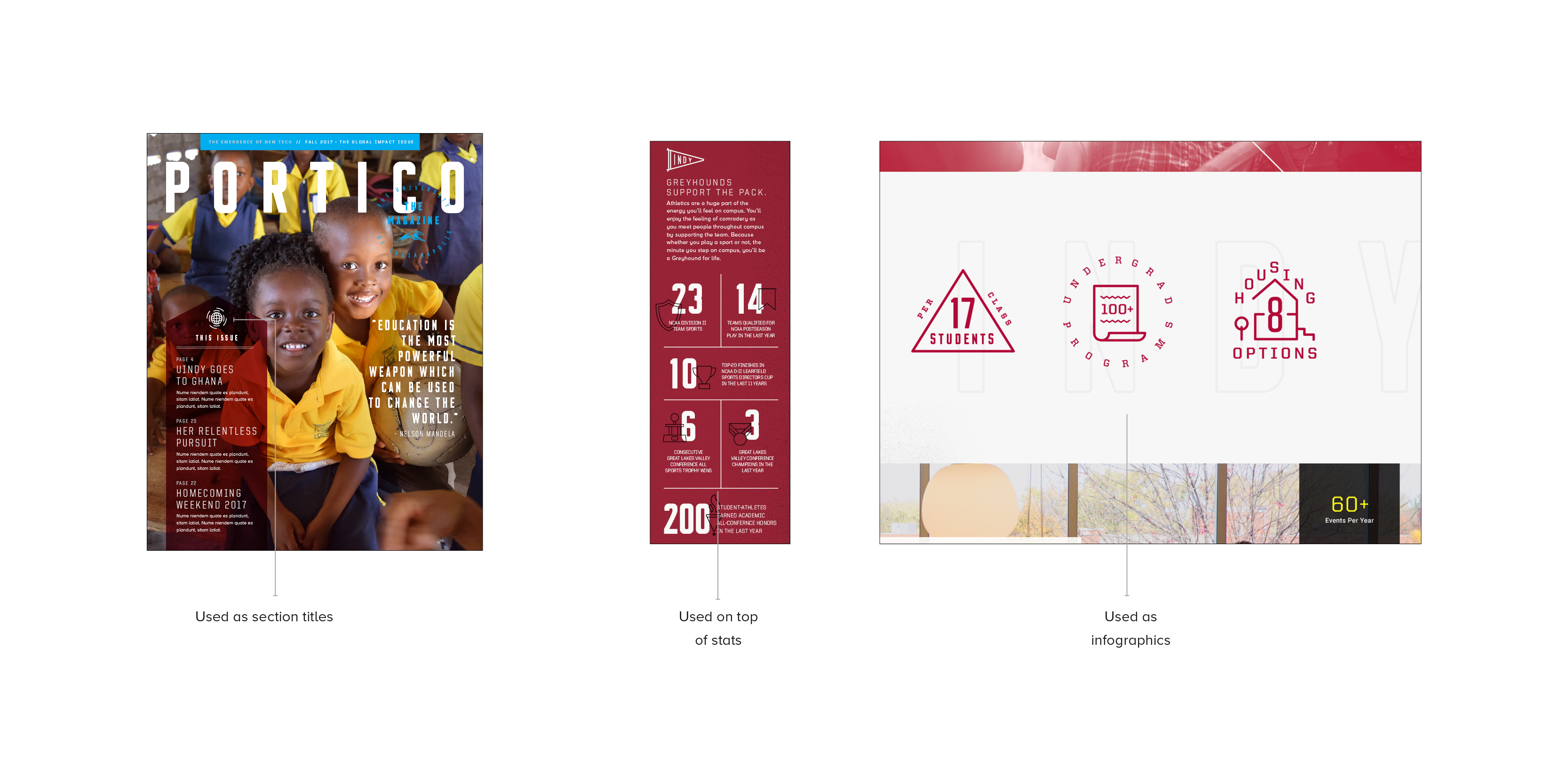 examples of icons used in section titles, stats, and infographics