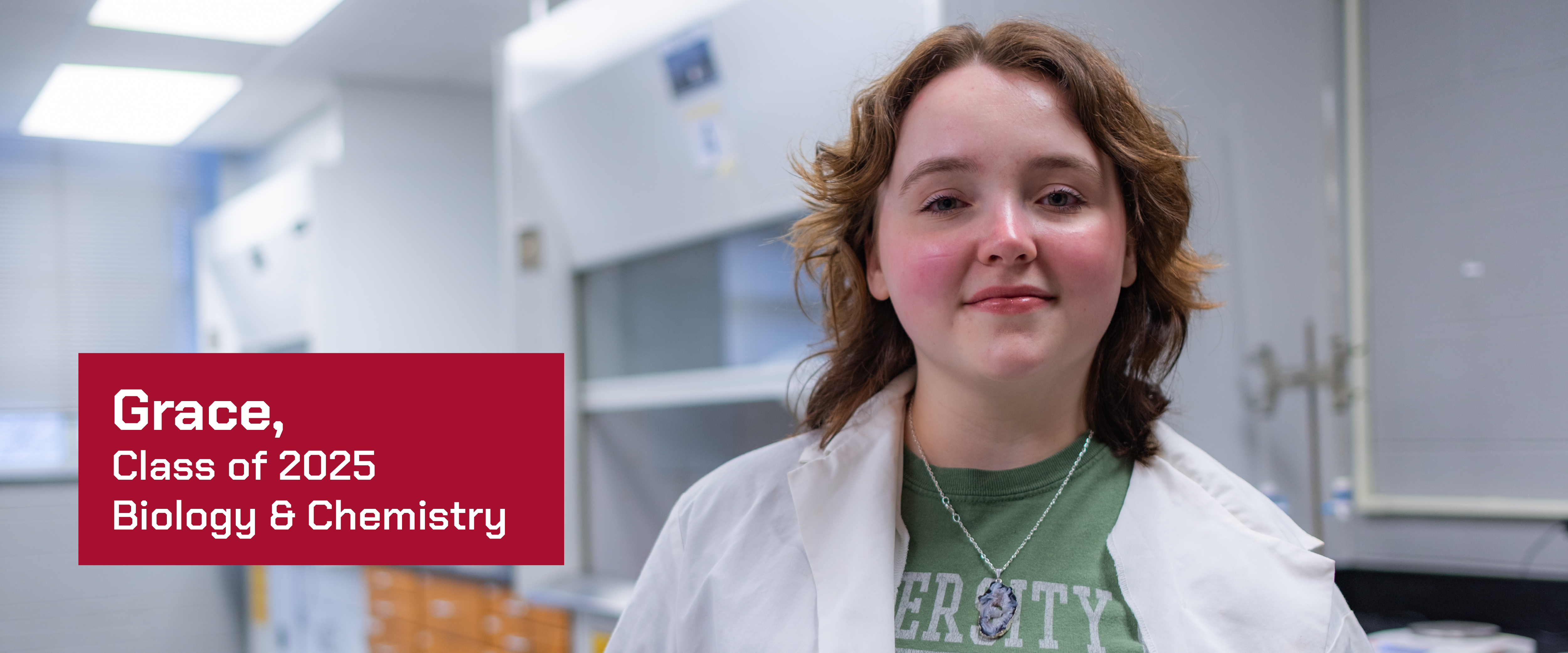 Grace Rout in Lilly Science Hall lab