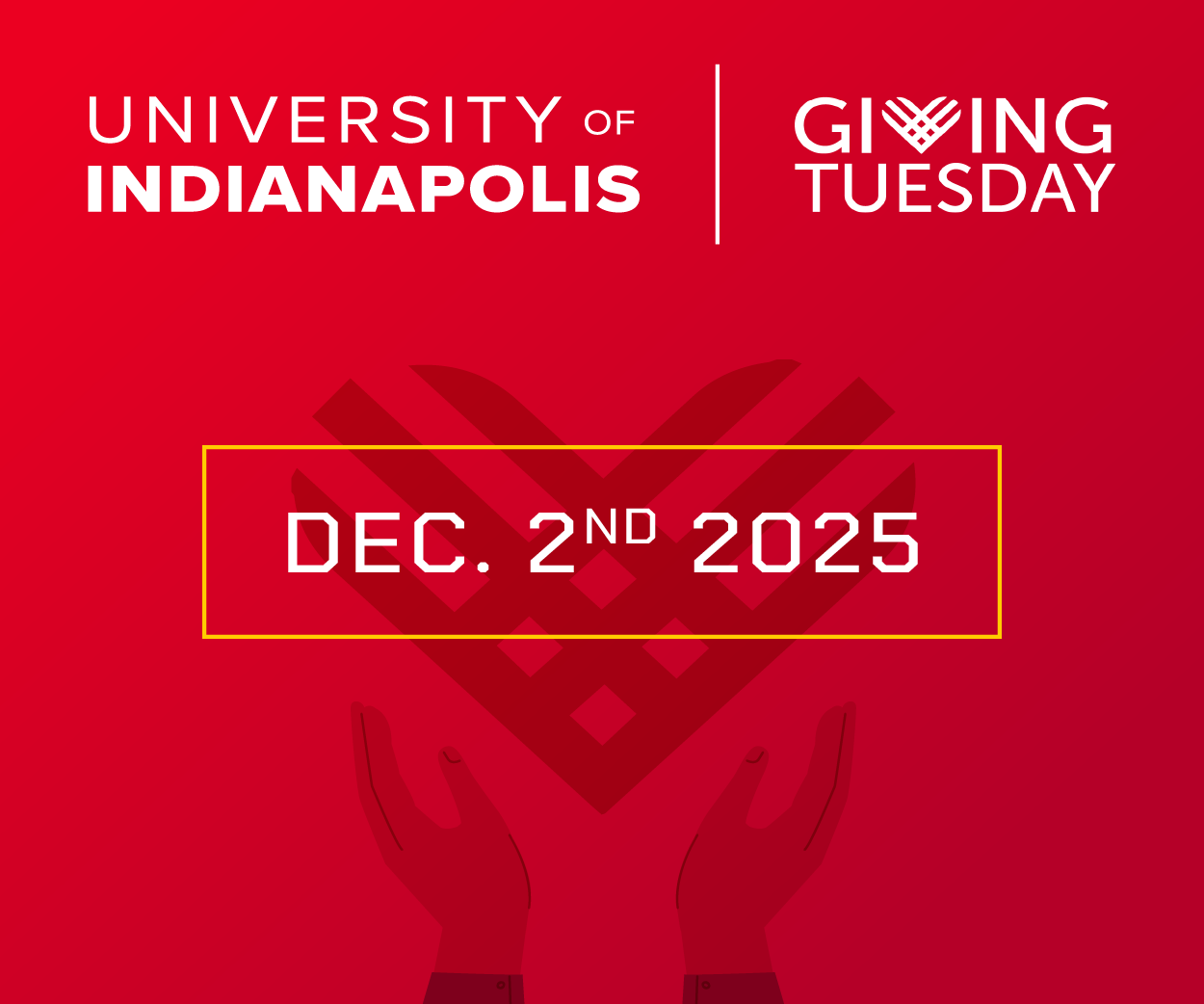 Instagram size: Education for Service, Service for Impact with people holding hands and event date