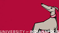 Red computer wallpaper with Grady the Greyhound illustration