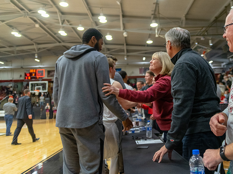 crowd at a basketball game