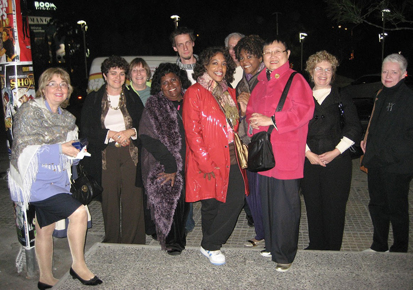 happy group of men and women