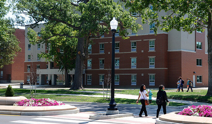 students safely crossing the street