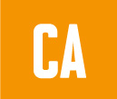 yellow square with white CA