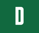 green square with white D