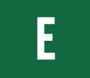 green square with white E
