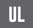 grey square with white UL