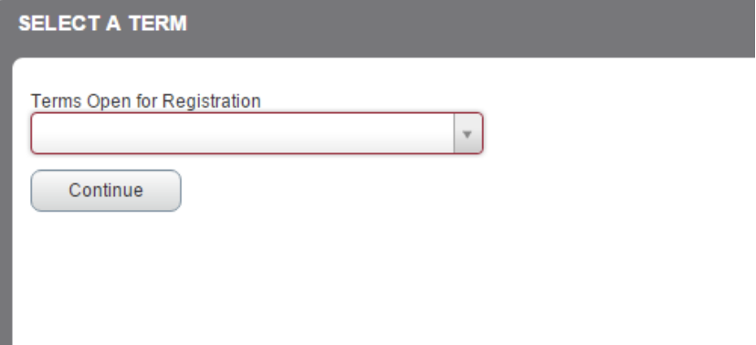 screenshot of select term option