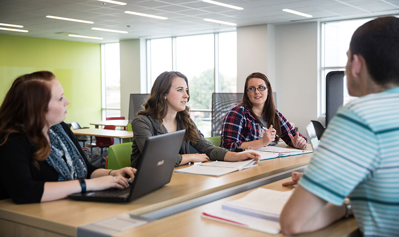 students discussing